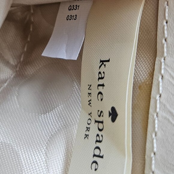 Kate Spade Zip Around Leather Wallet Organize Black White Bow Gold Accents - Picture 15 of 16